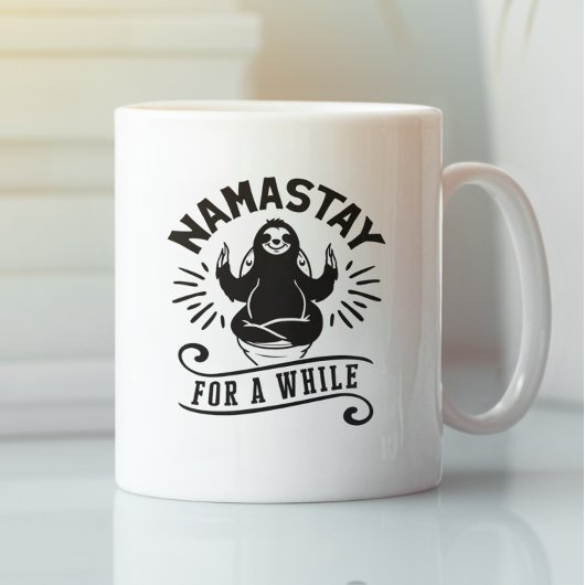 Funny Sloth Bathroom Humor Namastay Kaffeetasse