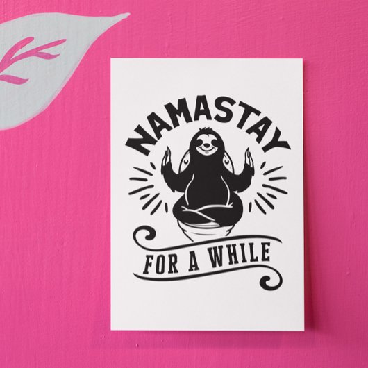Funny Sloth Bathroom Humor Namastay Postkarte
