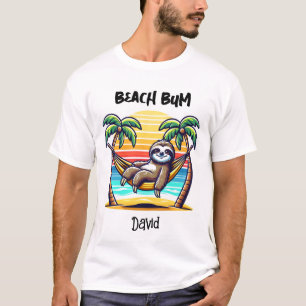 Funny Sloth Beach Bum Mens T - Shirt