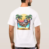 Funny Sloth Beach Bum Mens T - Shirt (Rückseite)