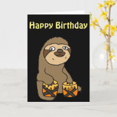 Funny Sloth beim Bongo-Trommeln Karte (Gelbe Blume)