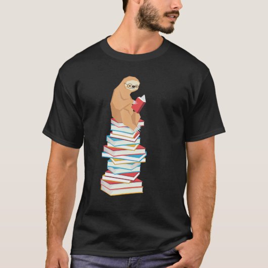Funny Sloth Book Reading School Lehrerin Ne T-Shirt (Vorderseite)