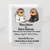 Funny Sloth Brie und Groom Wedding Einladung (Vorne/Hinten)