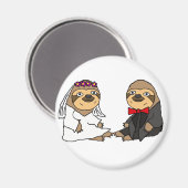 Funny Sloth Brie und Groom Wedding Magnet (Vorderseite/Rückseite)
