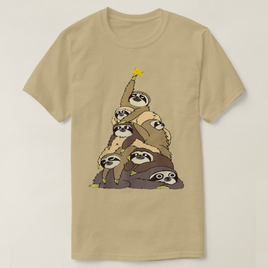 Funny Sloth Christmas Tree Pajama Merry Slothmas T-Shirt (Design vorne)