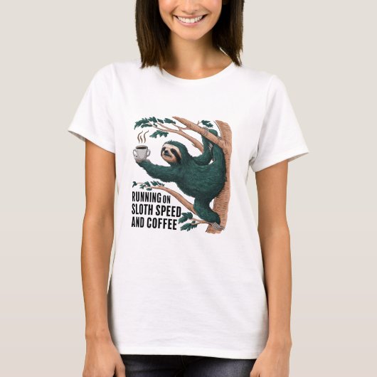 Funny Sloth Coffee T-Shirt (Vorderseite)