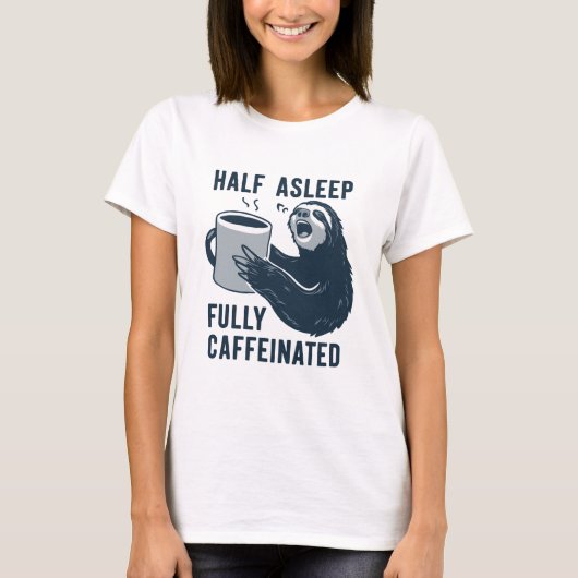 Funny Sloth Coffee T-Shirt (Vorderseite)