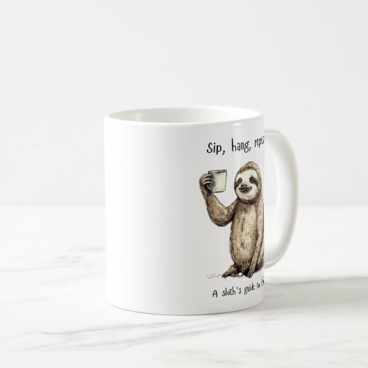 Funny Sloth Coffee Tasse (VorderseiteRechts)