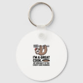 Funny Sloth Cook Hängt auf einer Gabel Schlüsselanhänger (Vorderseite)