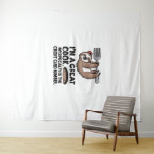 Funny Sloth Cook Hängt auf einer Gabel Wandteppich (Beispiel (Horizontal))