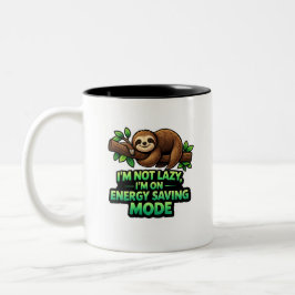 Funny Sloth Energy Saving Mode Coffee Mug Zweifarbige Tasse