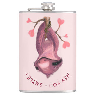 Funny Sloth Flask - Benutzerdefinierter Text Flachmann