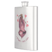 Funny Sloth Flask Smile - Benutzerdefinierter Text Flachmann (Links)