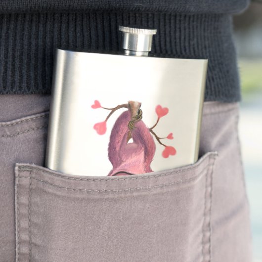 Funny Sloth Flask Smile - Benutzerdefinierter Text Flachmann (Beispiel)