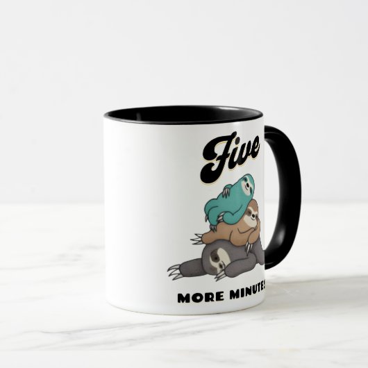 Funny Sloth fünf weitere Minuten Tasse (VorderseiteRechts)