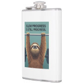 Funny Sloth Gym Motivation Poster - Slow Progress Flachmann (Links)