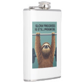 Funny Sloth Gym Motivation Poster - Slow Progress Flachmann (Rechts)