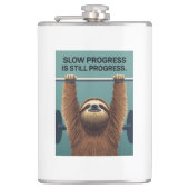 Funny Sloth Gym Motivation Poster - Slow Progress Flachmann (Vorderseite)