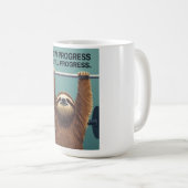 Funny Sloth Gym Motivation Poster - Slow Progress Kaffeetasse (VorderseiteRechts)