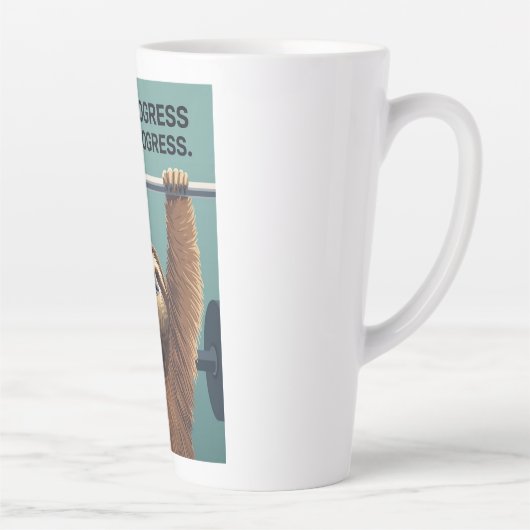Funny Sloth Gym Motivation Poster - Slow Progress Milchtasse (Rechts)