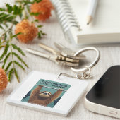 Funny Sloth Gym Motivation Poster - Slow Progress  Schlüsselanhänger (Vorderseite rechts)