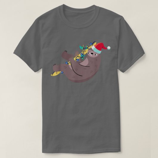 Funny Sloth Hawaiian Xmas Weihnachtsmannmütze Weih T-Shirt (Design vorne)