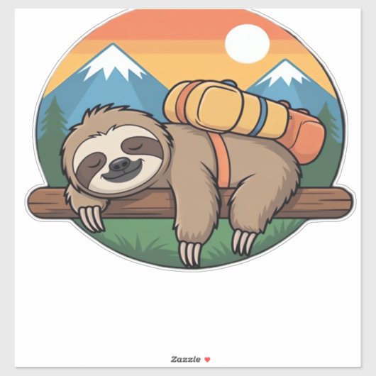 Funny Sloth Hiking Classic T-Shirt_1 Aufkleber (Blatt)