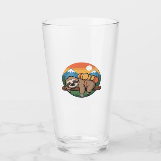 Funny Sloth Hiking Classic T-Shirt_1 Glas (Vorderseite)