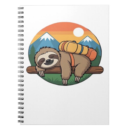 Funny Sloth Hiking Classic T-Shirt_1 Notizblock (Vorderseite)