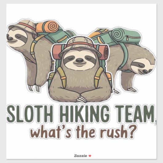 Funny Sloth Hiking Classic T-Shirt_5 Aufkleber (Blatt)