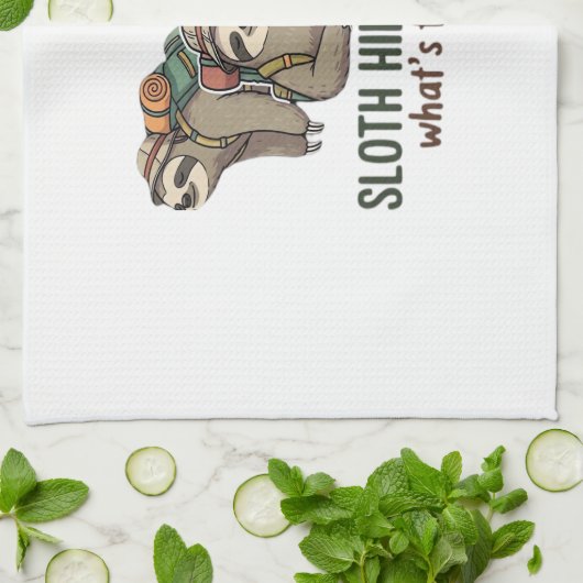 Funny Sloth Hiking Classic T-Shirt_5 Geschirrtuch (Gefaltet)
