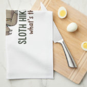 Funny Sloth Hiking Classic T-Shirt_5 Geschirrtuch (Viertel Falte)