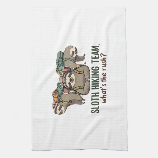 Funny Sloth Hiking Classic T-Shirt_5 Geschirrtuch (Vertikal)