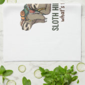 Funny Sloth Hiking Classic T-Shirt_5 Geschirrtuch (Gefaltet)