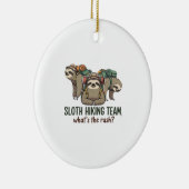 Funny Sloth Hiking Classic T-Shirt_5 Keramik Ornament (Rechts)