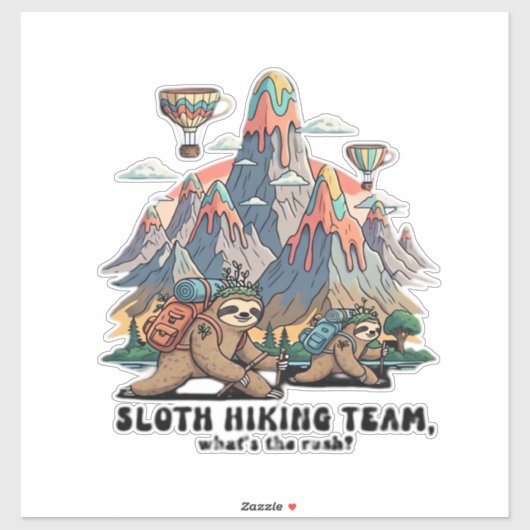 Funny Sloth Hiking Classic T-Shirt_7 Aufkleber (Blatt)