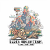 Funny Sloth Hiking Classic T-Shirt_7 Aufkleber (Vorderseite)