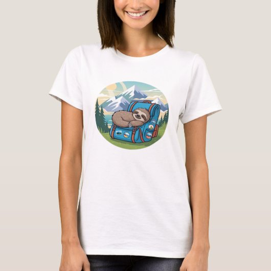 Funny Sloth Hiking Oversized T-Shirt (Vorderseite)