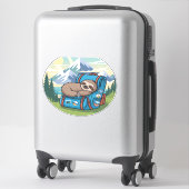 Funny Sloth Hiking Oversized T-Shirt Aufkleber (Koffer)