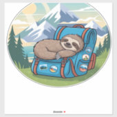 Funny Sloth Hiking Oversized T-Shirt Aufkleber (Blatt)