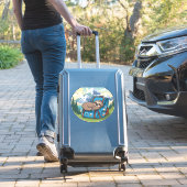 Funny Sloth Hiking Oversized T-Shirt Aufkleber (Koffer Insitu)