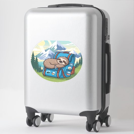 Funny Sloth Hiking Oversized T-Shirt Aufkleber (Koffer)