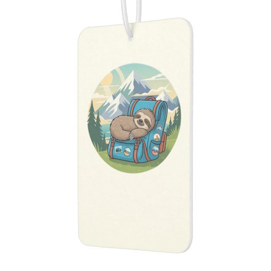 Funny Sloth Hiking Oversized T-Shirt Autolufterfrischer (Links)