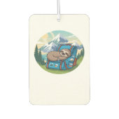 Funny Sloth Hiking Oversized T-Shirt Autolufterfrischer (Vorderseite)