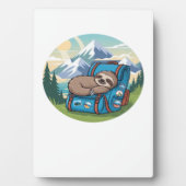 Funny Sloth Hiking Oversized T-Shirt Fotoplatte (Vorderseite)