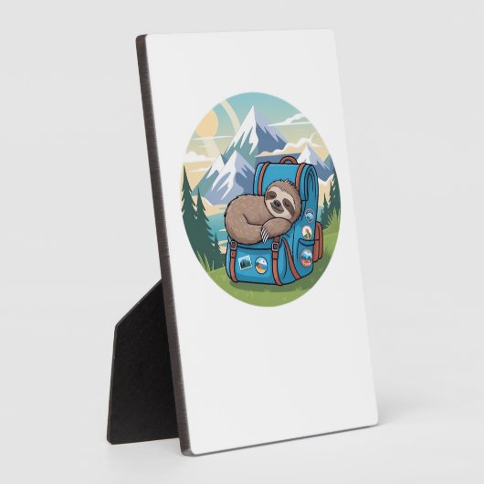 Funny Sloth Hiking Oversized T-Shirt Fotoplatte (Seite)