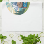 Funny Sloth Hiking Oversized T-Shirt Geschirrtuch (Gefaltet)