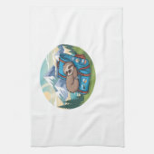 Funny Sloth Hiking Oversized T-Shirt Geschirrtuch (Vertikal)