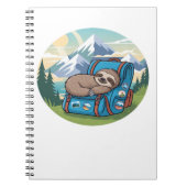 Funny Sloth Hiking Oversized T-Shirt Notizblock (Vorderseite)