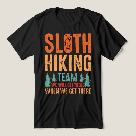 Funny Sloth Hiking Team Nature Outdoor Design Tri-Blend Shirt (Design Vorderseite)